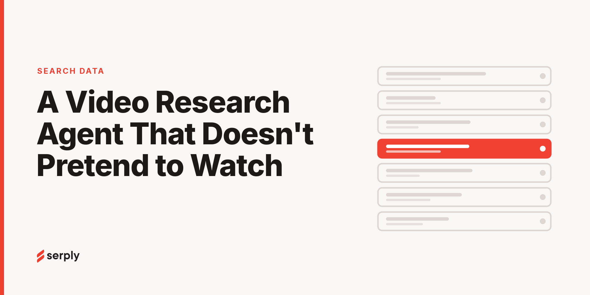 Video search results paired with fetched transcript pages